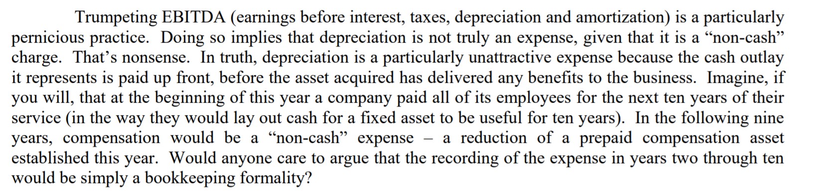 Buffett Depreciation