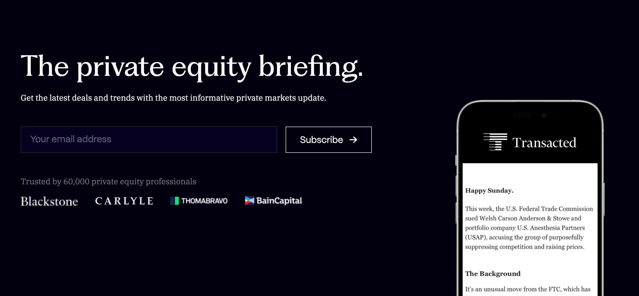 Transacted Private Equity Newsletter