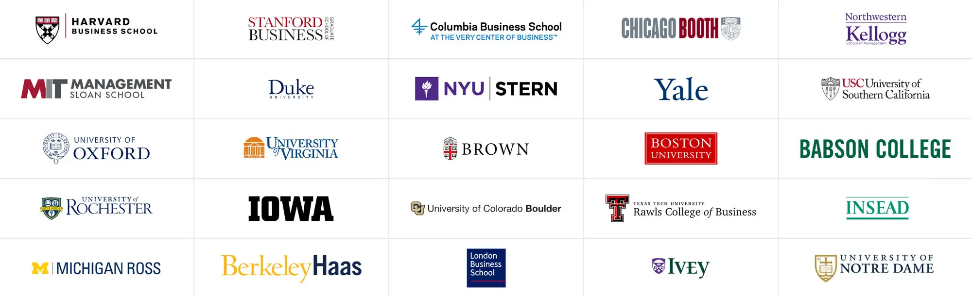 Logos of leading universities using Wall Street Prep curriculum, including Wharton, Harvard Business School, Stanford, Columbia, Cornell, and Chicago Booth.